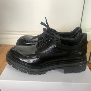 Womens Jonak patent leather loafers size 9-9.5